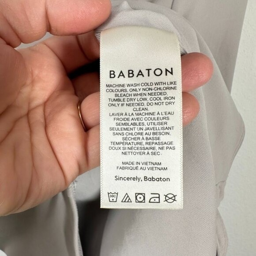 Babaton Light Grey Long Sleeve Bodysuit Form Fitting Slimming Sweetheart - Picture 5 of 10